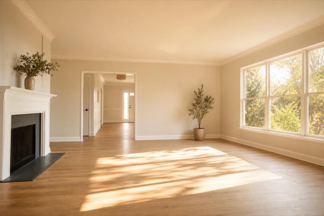 A bright empty living room ready for a fresh start