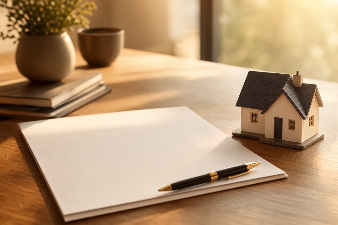 A simple cash-offer document with a pen on a desk